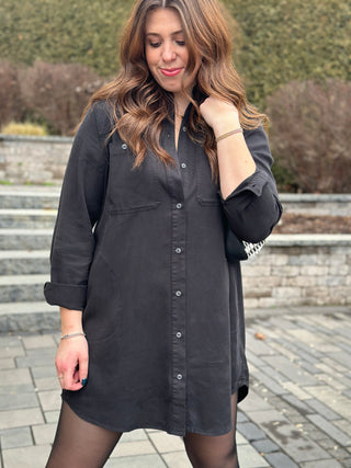 Katie Dress / Shirt in Black