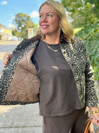 Brunette The Label Leopard Barn Jacket