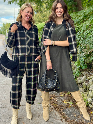 Pure Essence Plaid Barrel Pant