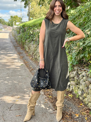 Pure Essence Olive Swing Dress