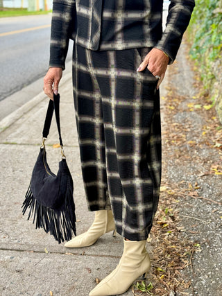Pure Essence Plaid Barrel Pant