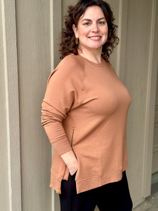 Terracotta Side-Zip Sweatshirt