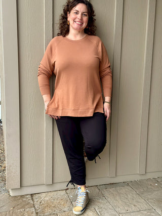 Terracotta Side-Zip Sweatshirt