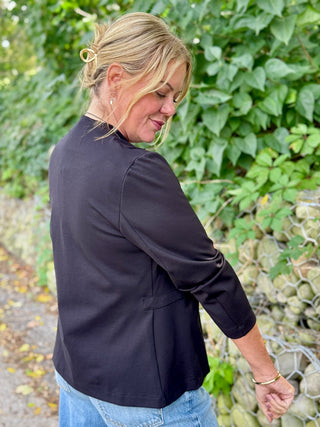 Pistache Stretch Ponte Collarless Blazer