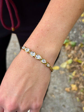 Lady June Hinged Stone Bangle