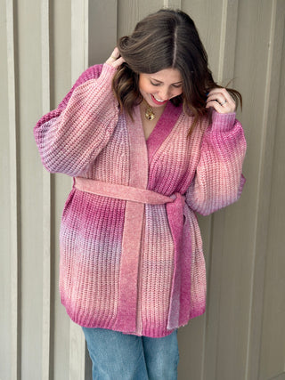 Smash & Tess Serena Wrap Cardigan Pink Ombre