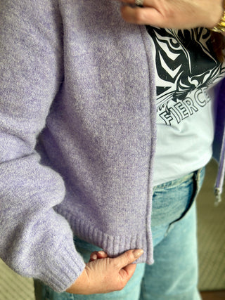 Smash & Tess Rory Zip Up Sweater in Wintry Lavender