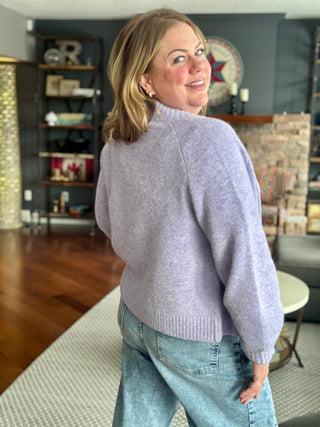 Smash & Tess Rory Zip Up Sweater in Wintry Lavender