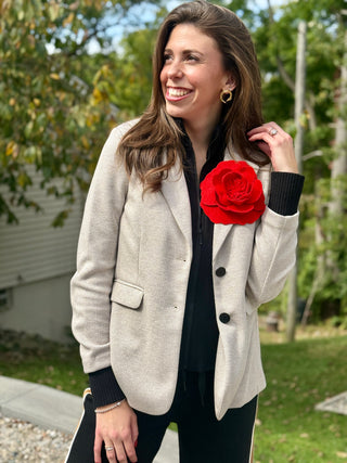 Furlux Blake Blazer in Cream Herringbone