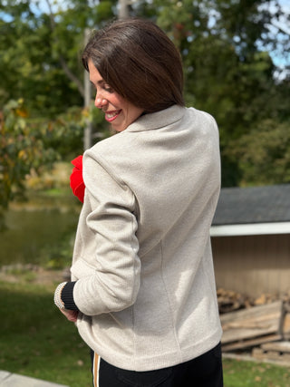 Furlux Blake Blazer in Cream Herringbone