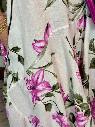 High-low Linen Dress in Tropical