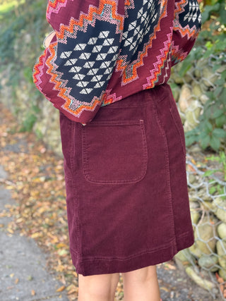 White Stuff Plum Tia Cord Skirt