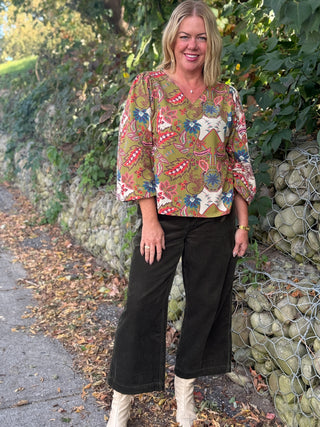 White Stuff Tia Cord Wide Leg Crop