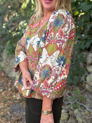 White Stuff Olive Tiger Matilda Blouse