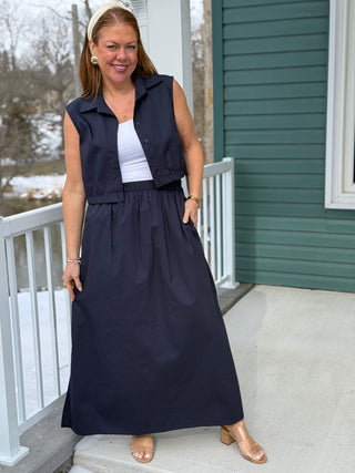 Pistache Polished Poplin Vest Top