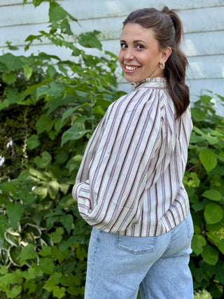 FRNCH Molly Striped Blouse