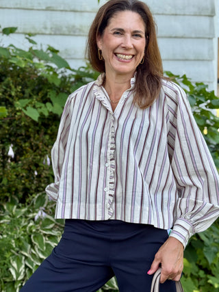 FRNCH Molly Striped Blouse