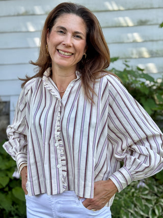 FRNCH Molly Striped Blouse
