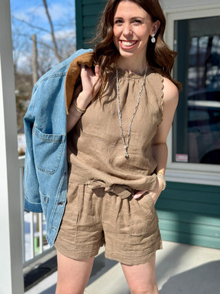 Melissa Nepton Spencer Shorts in Khaki