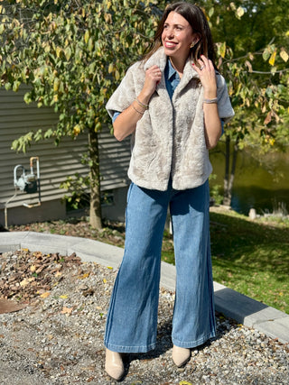 Yoga Denim Featherweight Lily Wide Leg in Alpine