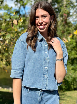 Yoga Denim Loose Featherweight Shirt
