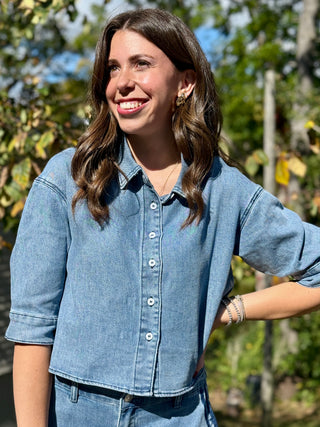 Yoga Denim Loose Featherweight Shirt