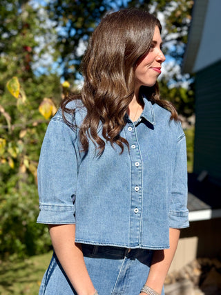 Yoga Denim Loose Featherweight Shirt