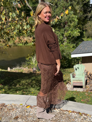 Astrid Vince Chocolate Lace Skirt
