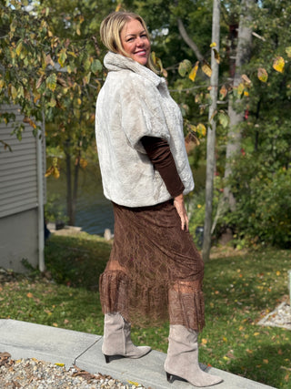 Astrid Vince Chocolate Lace Skirt