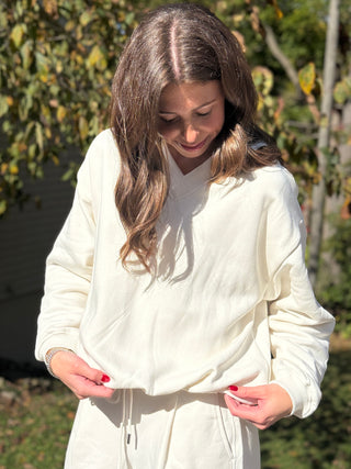 Paper Label Emma V Neck Blouson in Gardenia