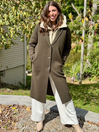 Lyla + Luxe Vicki Essentials Olive Coatigan