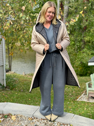 Paper Label Emma V Neck Blouson in Turbulence