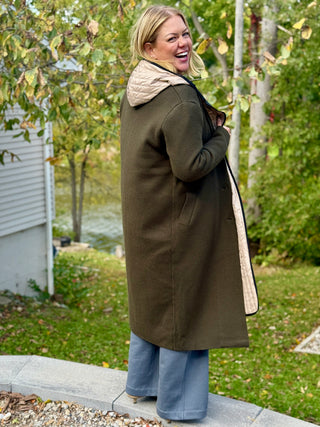 Lyla + Luxe Vicki Essentials Olive Coatigan