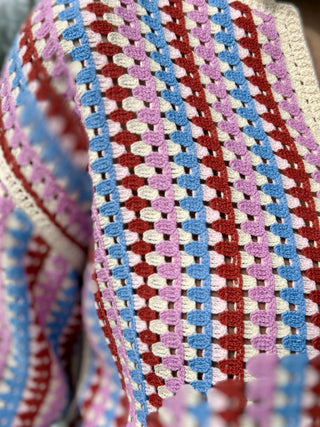 FRNCH Missy Crochet Polo Top