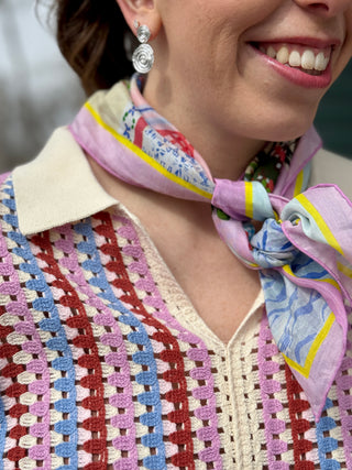 FRNCH Missy Crochet Polo Top