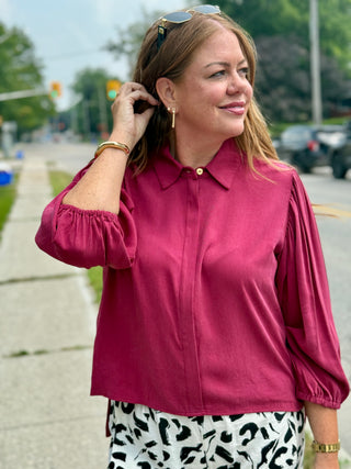 Marigold Baptiste Top in Magenta