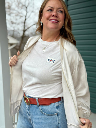 Astrid Champagne Terra Bomber/ Shirt