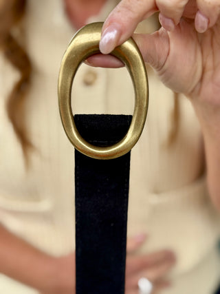 Brave Leather Zaire Belt in Black Suede