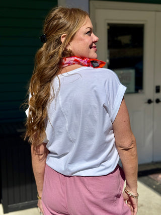 Duer Pima Cotton White V-Neck Dolman Tee