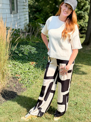 Pistache Fringe Crew Knit