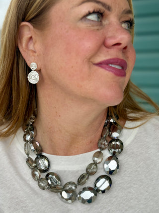 Lofttan "Neleigha" Large Graphite Crystal Necklace