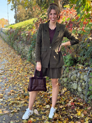 Hilary MacMillan Olive "Suede" Blazer