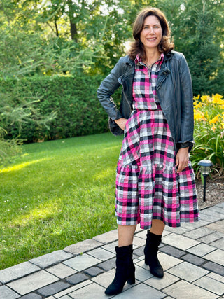 Marigold Sissi Dress in Pink Plaid