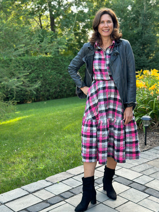 Marigold Sissi Dress in Pink Plaid