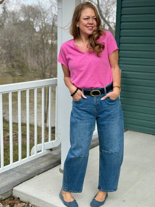 Hatley "Super Pink" Sadie V-neck Tee