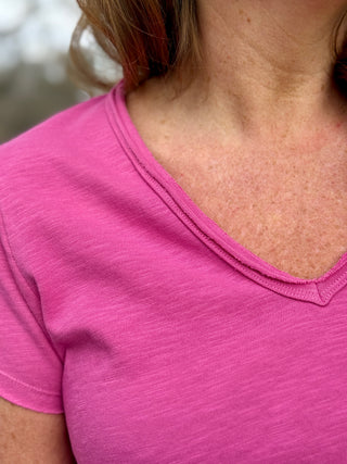 Hatley "Super Pink" Sadie V-neck Tee