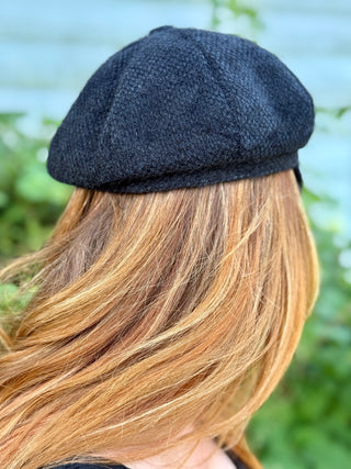 Lyla + Luxe Baker Boy Hat in Black