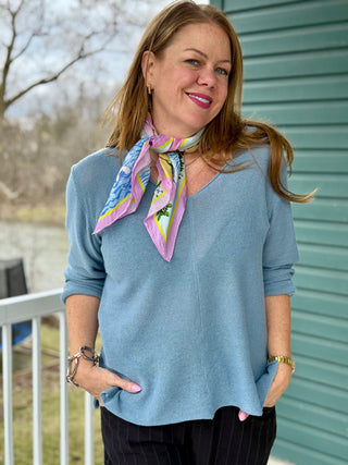 Echo Verde Beachy V-Neck in Blue Moon