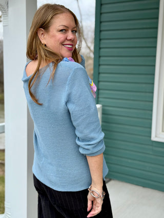 Echo Verde Beachy V-Neck in Blue Moon