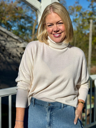 Naif Lusero Loose Turtleneck in Pearly